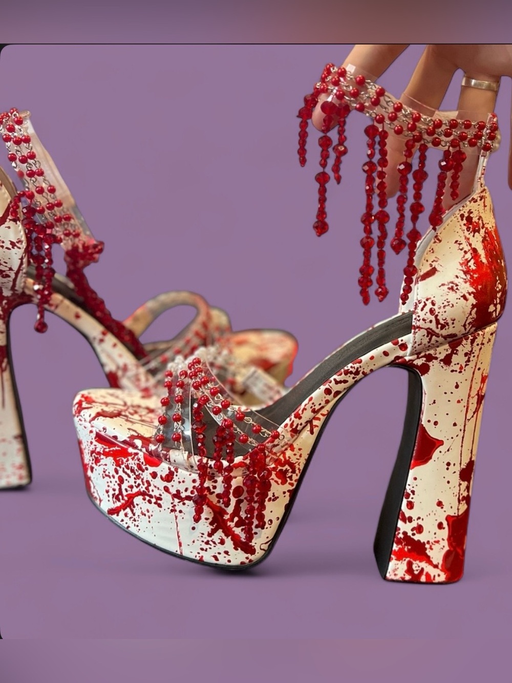 Trickz n Treatz x Dolls Kill - Holy Revelation Platform Heels - Scream Queen